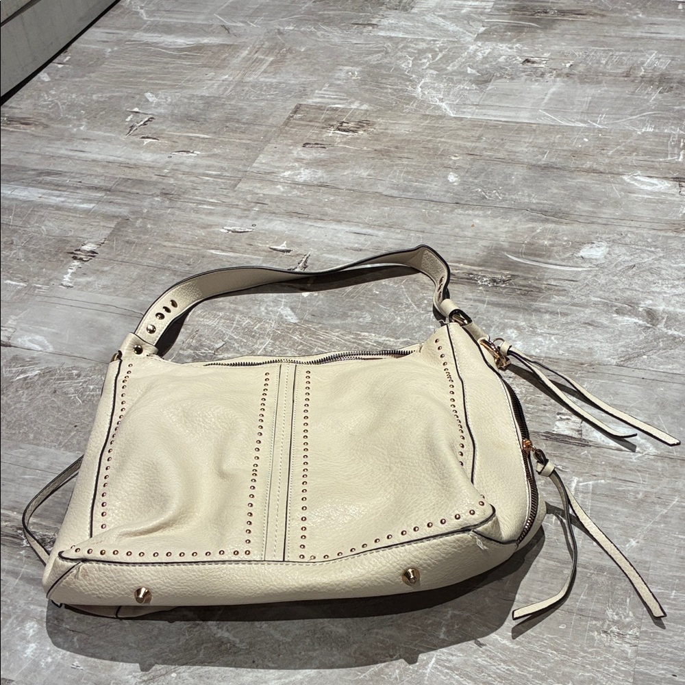 Montana West Beige Studded Shoulder Bag
